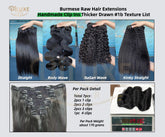 Burmese Raw Weft Clip-in Thicker Drawn #1B